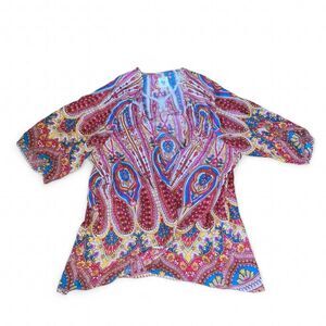 Billabong Women's Multicolored Paisley Kimono Swim Cover Up SZ S/M